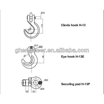 Hooks,securing pad